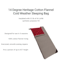 Woods Heritage Cotton Flannel 14° Sleeping Bag -Outdoor Sports Shop 1604488 1200 auto