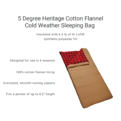 Woods Heritage Cotton Flannel 5° Sleeping Bag -Outdoor Sports Shop 1604525 1200 auto