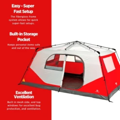 Outbound QuickCamp 3-Season Instant Camping Cabin Tent W/ Rain Fly & Carry Bag 14 Outbound QuickCamp 3-Season Instant Camping Cabin Tent W/ Rain Fly & Carry Bag -Outdoor Sports Shop 1607802 1200 auto