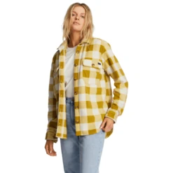 Billabong Adventure Division Forge Fleece Flannel Shacket - Women's -Outdoor Sports Shop Billabong Forge Fleece Flannel Shacket Women s Fresh Moss