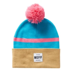 Neff Lawrence Stripe Pom Beanie -Outdoor Sports Shop NWEB NEFF LAWRENCE STRIPE POM BEANIE Teal One Size