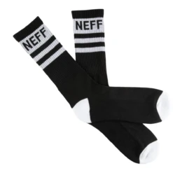 Neff New World Crew Sock -Outdoor Sports Shop NWEB NEFF NEW WORLD SOCKS Black White One Size