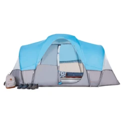 Outbound 8-Person Dome Tent W/ Rain Fly & Carry Bag -Outdoor Sports Shop NWEB OUTBND DOME TENT W CARRY BAG Gray Blue 8 Person