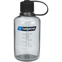 Nalgene Tritan Narrow Mouth Water Bottle -Outdoor Sports Shop Nalgene Tritan Narrow Mouth Water Bottle Gray Black Lid