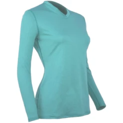 Polar Max Nice V-neck Long Sleeve - Women's -Outdoor Sports Shop POLARM W NICE LTWT L S V NECK TOP Aqua