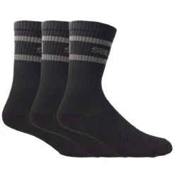 Salomon Life Crew Sock (3 Pack) -Outdoor Sports Shop SAL SH SOCK LIFE CREW 3 PACK Black Grey