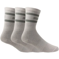 Salomon Life Crew Sock (3 Pack) -Outdoor Sports Shop SAL SH SOCK LIFE CREW 3 PACK White Grey